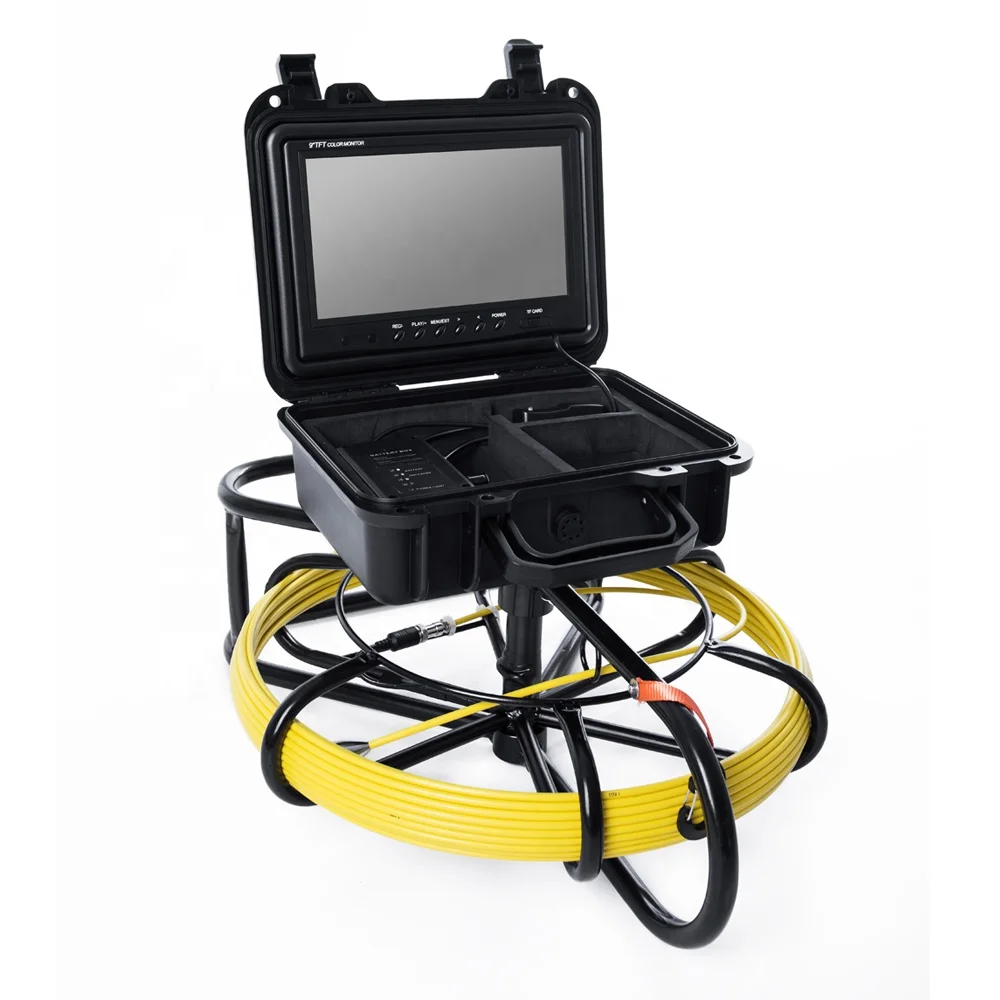 10-200M Cable Sewer Inspection Camera, 9 Inch 1080P HD Screen IP68 Waterproof with Lights, Drian Camera for Home Pipelines details