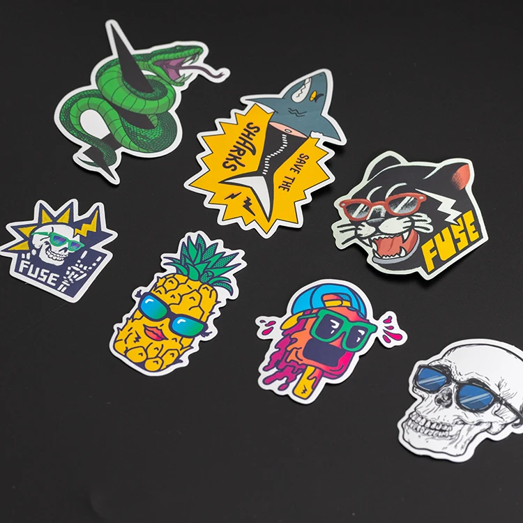 product custom design with cartoon logo die cut decoration label stickers  wholesale self adhesive waterproof vinyl sticker printing-1