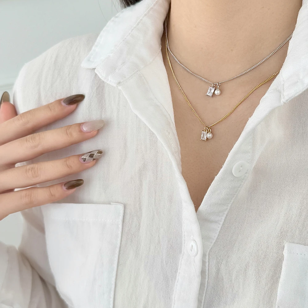 KAKODIY Grace Fine Jewelry 925 Sterling Silver Rhodium Plated 14K Gold Plated Chain 5A Zirconia Pearl Pendant Necklace Women's detail 5