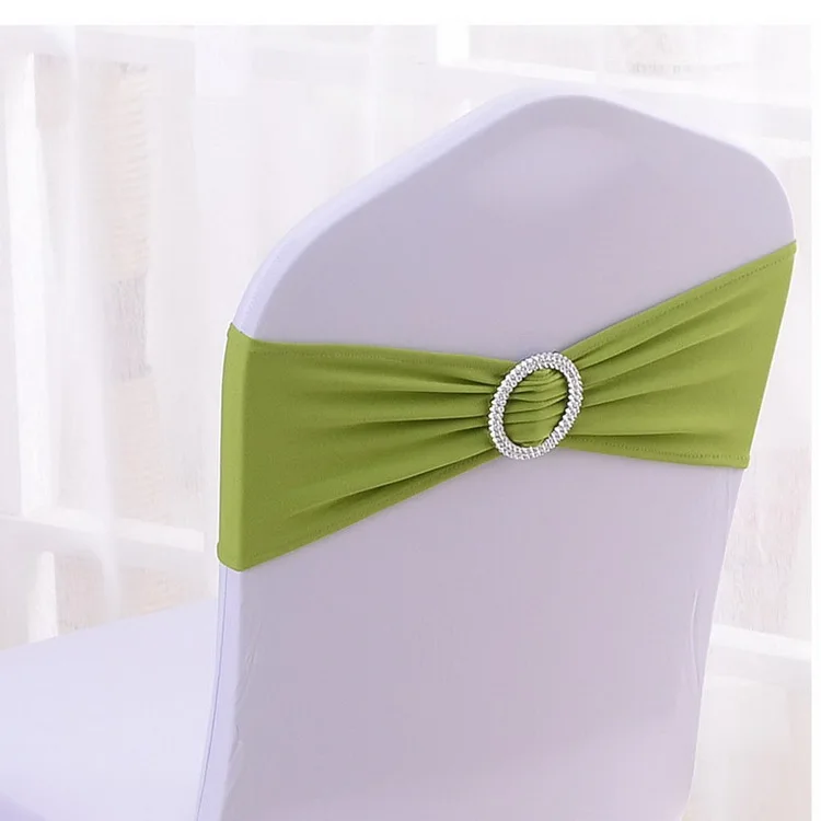 Эластичные Свадебные декоративные пояса для стула с пряжкой из спандекса, 24 цвета