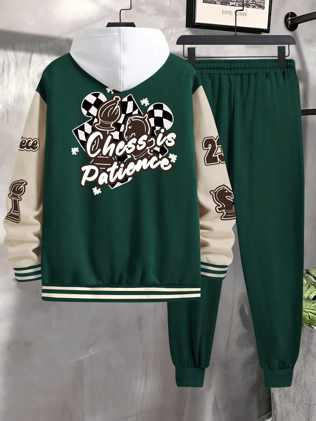 Men's top coat baseball shirt Long sleeve pants suit Knitted cotton high quality custom size wholesale_voghion.com