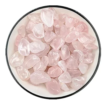 pink clear quartz crystal tumbled gravel stone bulk rose quartz for decoration