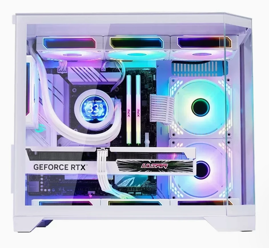 SNOWMAN CS090 Mini PC Case Supports MATX IATX 9 Fans 360 Liquid Cooler Mesh Aluminium Ma aperçu 5