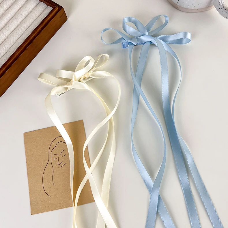 MISSNICE Hair Ribbon Bow Hairpin Ribbon Double Ponytail Cute Headwear Fashion Hair Tie Headwear Hairpin Hair Accessories