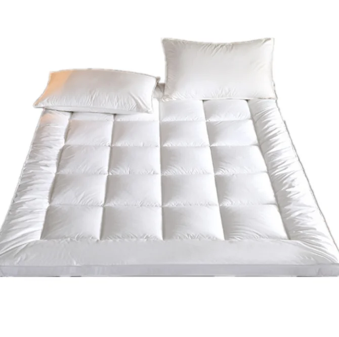 Premium Quality Mattress Topper , Extra Soft Topper  for Firm Bed, Thick Baffle Box Duck Feather Filled, Back Pain Relief