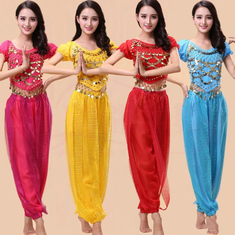 Womens Belly Dance Costume Sparkly Bollywood Indian Cosplay Outfits ...