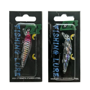 Espressif Long-Cast Silver Big Knife Minnow Lure Slow-Sinking Dead-Fly Bait Slant-Eye Mandarin Fish Bass ABS Freshwater Hooks – Minnow – view 3