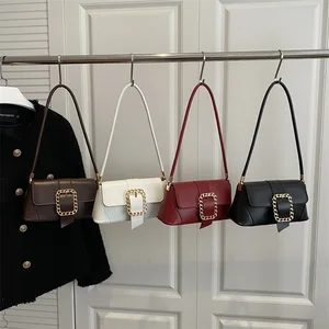 Fashionable French Style Shoulder Crossbody Portable Small Square Bag Square New Style Elegant Underarm Women's Bag