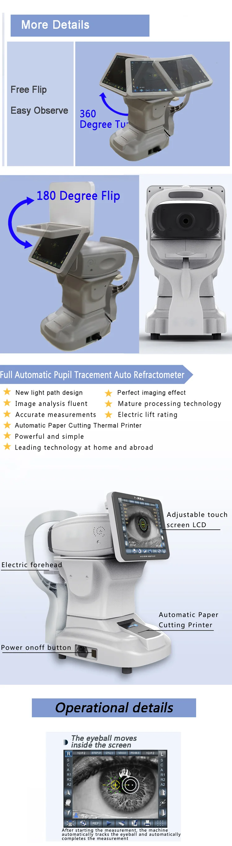 Optometry Eye Test Equipment ARK-1 Auto Refractometer Keratometer Auto Refractor Keratometer
