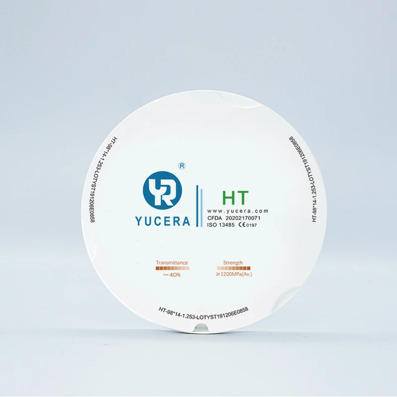 YUCERA HT 98mm/open Dental Zirconia Blocks Zirconia Blank Zirconia Ceramic Shenzhen Ce White UT Dental Amalgam Capsule Price 40%