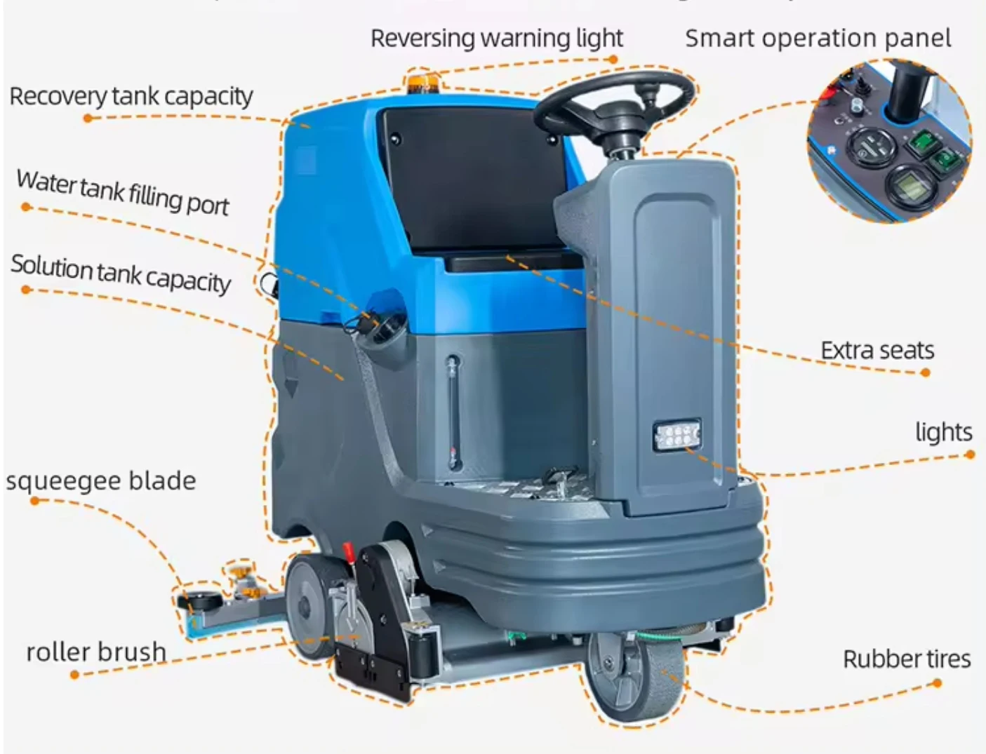 XG650 Multifunctional Cleaning Machine Ride on Industrial Electric Floor Sweeper and Scrubber