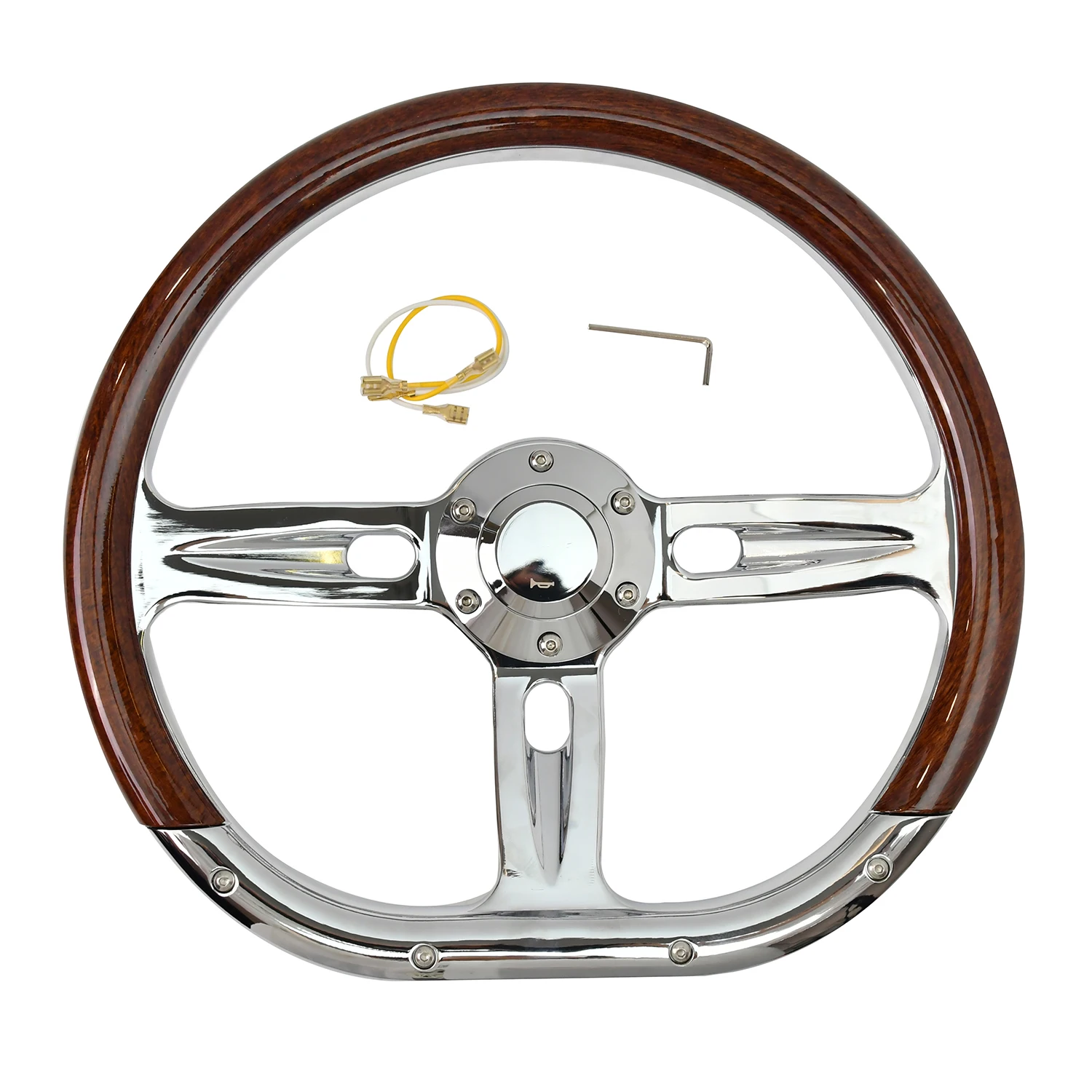 Tiypeor 14-Inch JDM D Shape Vintage Classic Steering Wheel - Ideal