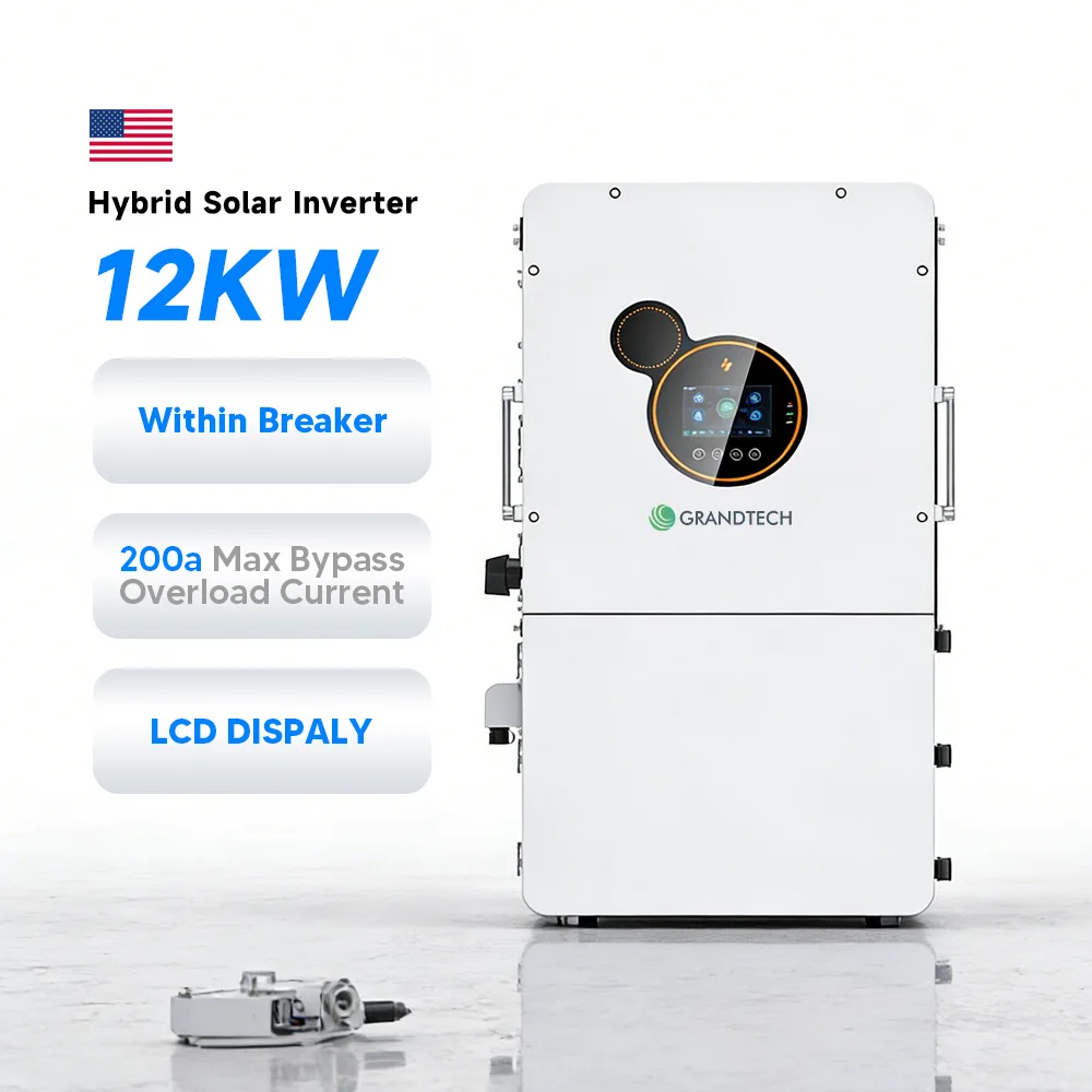 Inversor solar híbrido certificado UL, de 50 Hz/60 Hz y 48 V, de alta frecuencia y fase dividida, de 8 kW, 10 kW y 12 kW, con salida única de 120 V/240 V