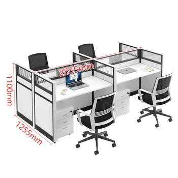 Melamine Office partition and Computer Workstation 6 people Desk