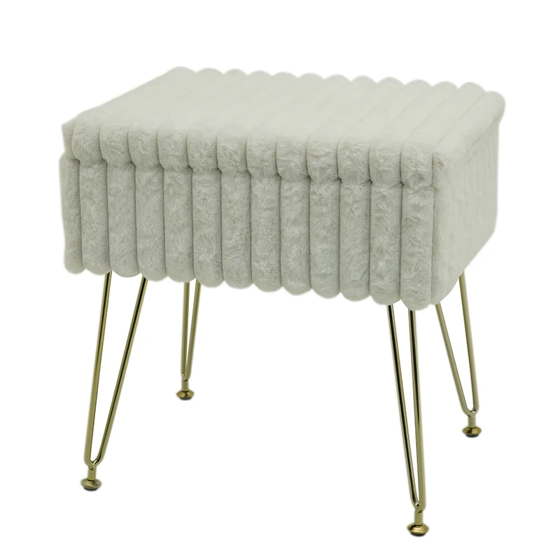 High Quality Storage Sets Ottoman With Gold Legs Footrest Pouf for Bedroom Living Room