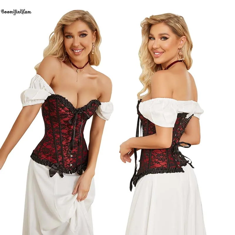 Busk Closure Back Lacing Ribbon Adjustable Sexy Fat Women Corsets Unique Sexy Women Pleated Corset Lingerie Plus Size 6XL