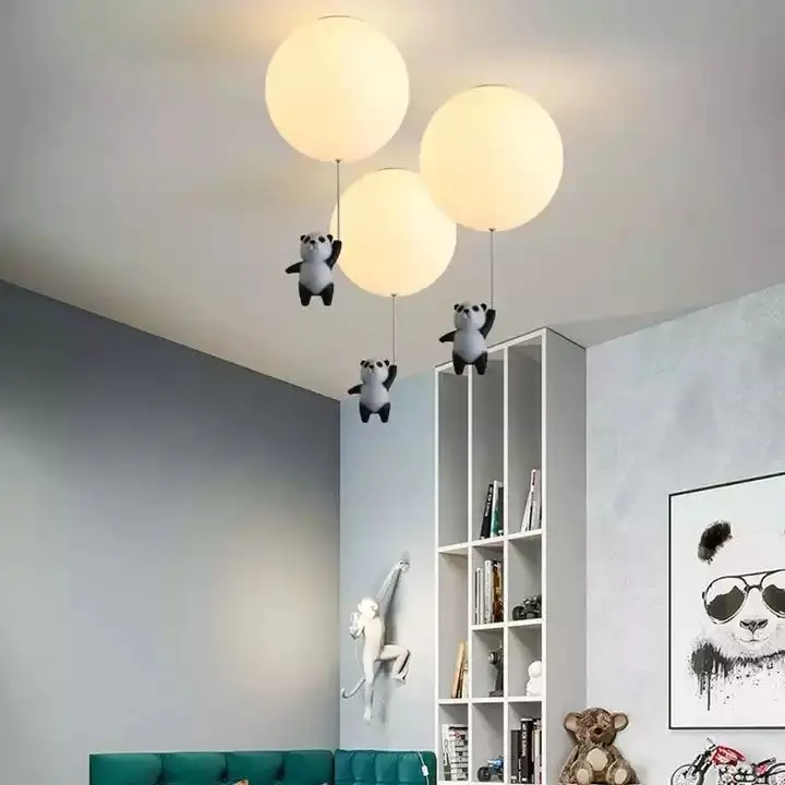 GUANSHAN LED Slapende Beer Hanglamp - Schattige Cartoon Ballon Plafondlamp Voor Kinderkamer En Slaapkamer