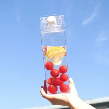500ml BPA free acrylic plastic clear carton transparent milk water bottle