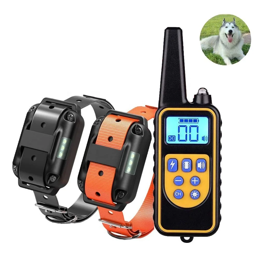 Pet Products Accessories 2024 Anti Bark Shock Collar Rubber Waterproof Electric Dog Training Collar With Control Remote