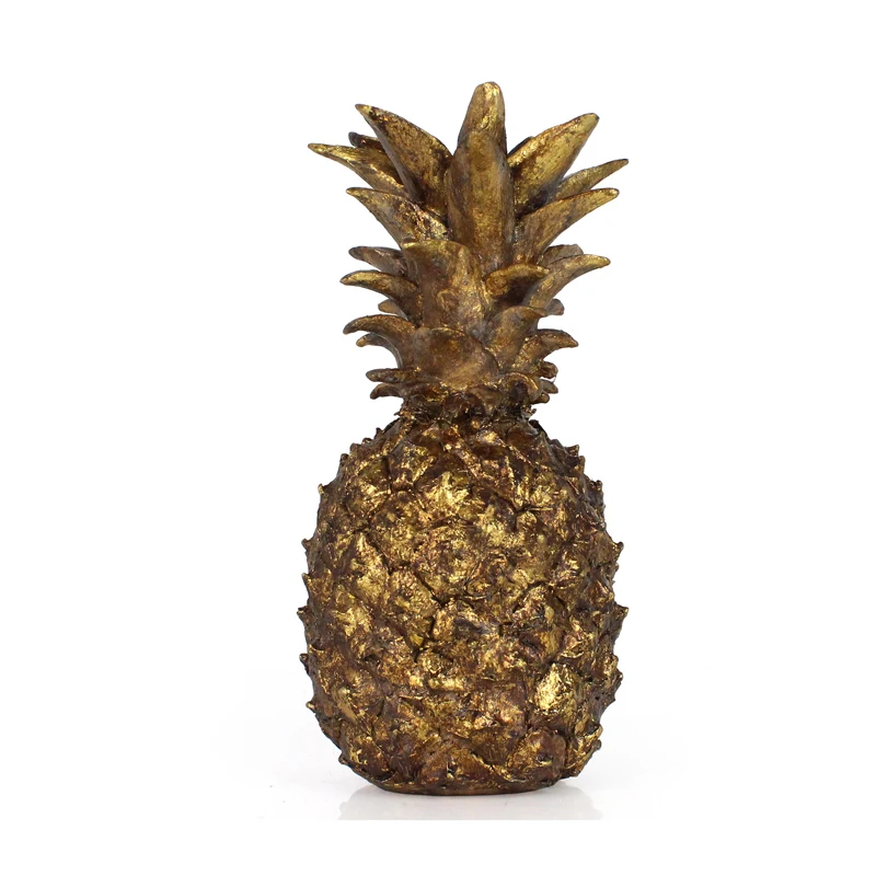 Wholesales 3D Ornaments Resin Decorative Antique Finish Pineapple Object For Tabletop Decor