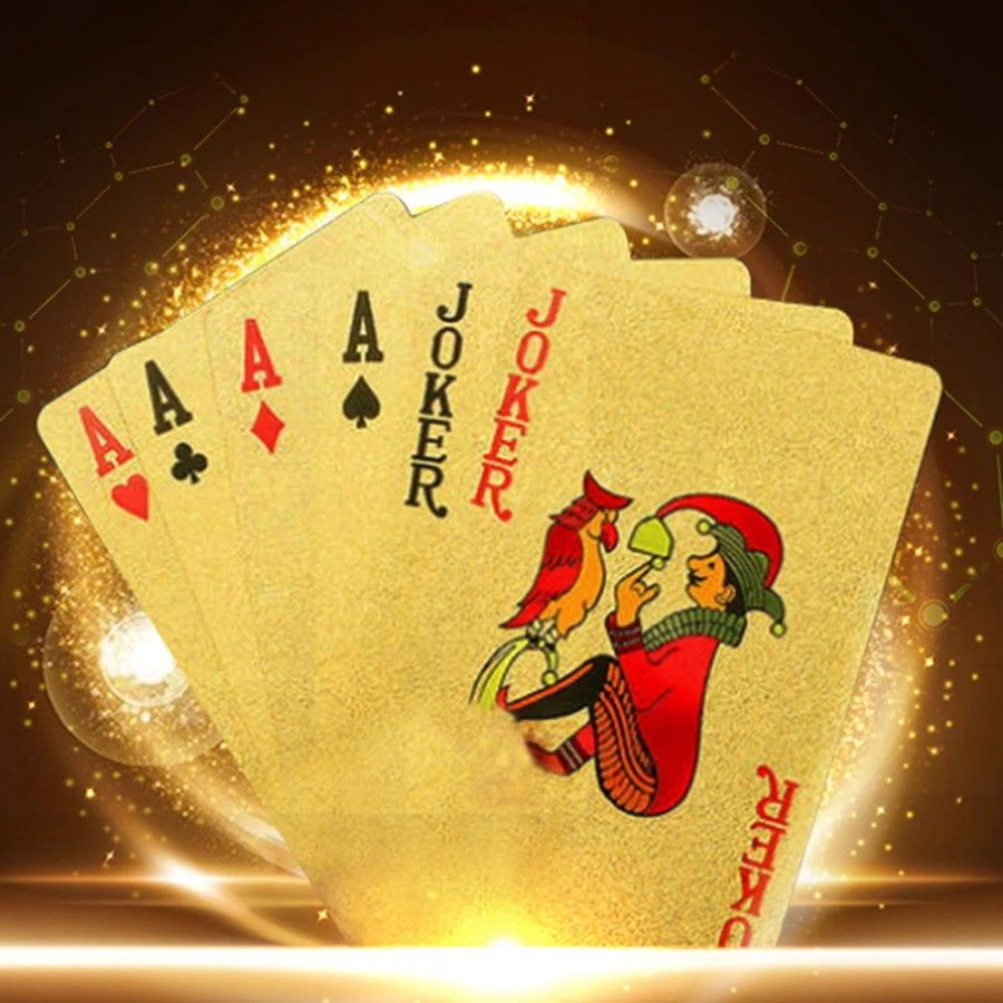 WJPC-OEM购买迪拜burj al阿拉伯黄金扑克牌定制突尼斯扑克牌