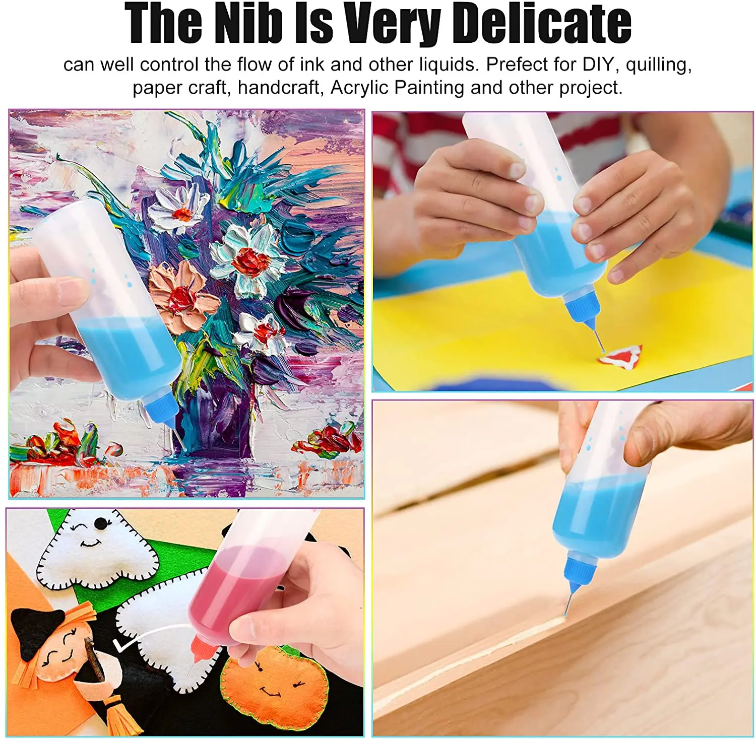 plastic painting glue dropper needle bottle