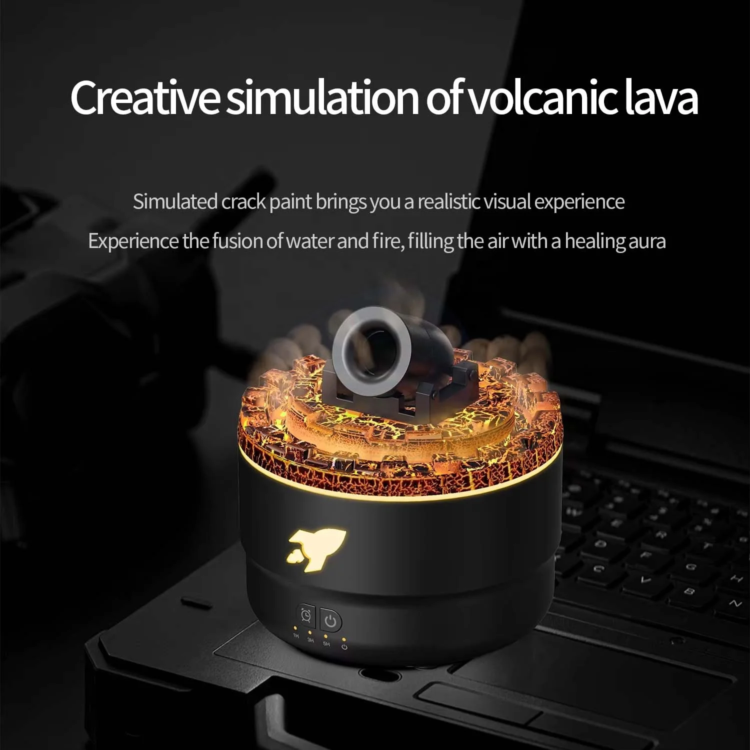 Creative Turret Aromatherapy Machine Convenient Home Bedroom Seven-colour Anti-true Flame Ambient Light Large Spray Humidifier 4