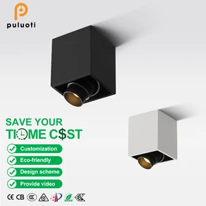 PULUOTI Commercial Zoomable Cob LED Spotlight 15° 24° 38° 60° Surface Mounted Modern Design Aluminum Shop Light System