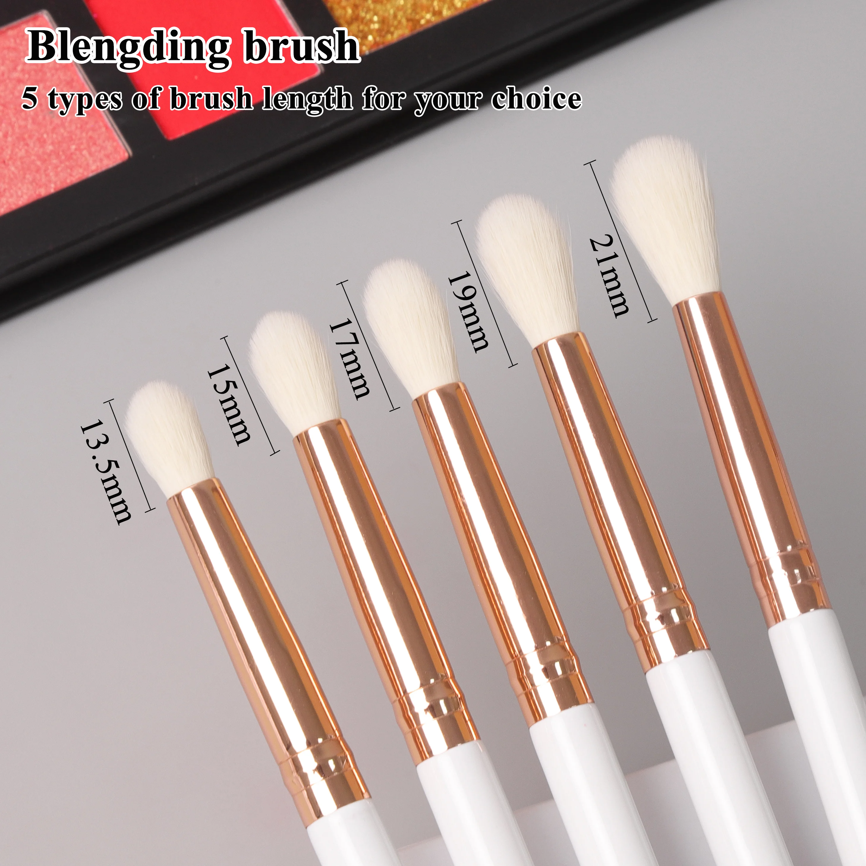 EMF Professional High-quality Single Eyeshadow Blending Smudge Makeup Brush Rose Gold White Soft Hair Custom logo Makeup Tools
