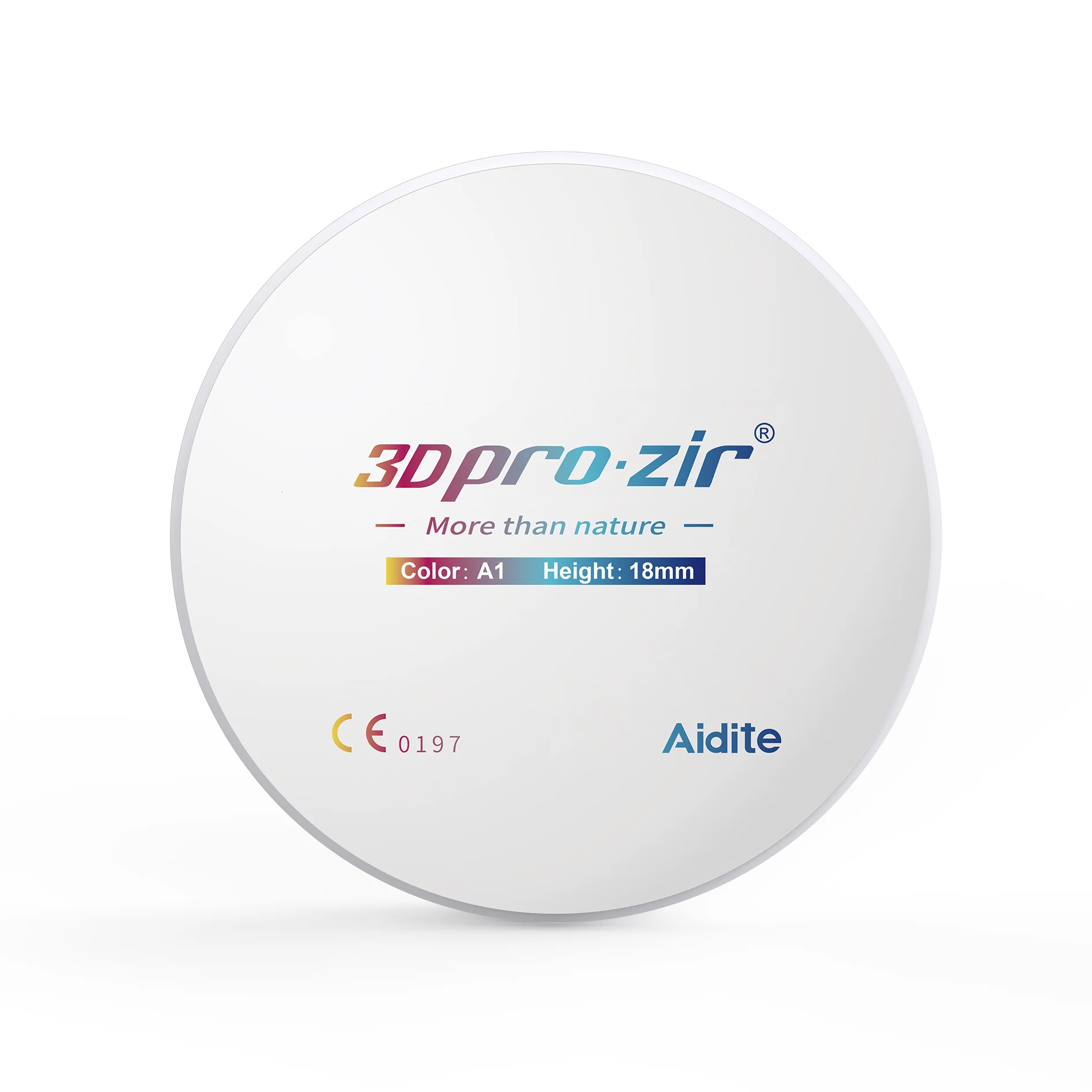 Aidite 3Dマルチレイヤー歯科用ジルコニアディスク 高強度1050MPa