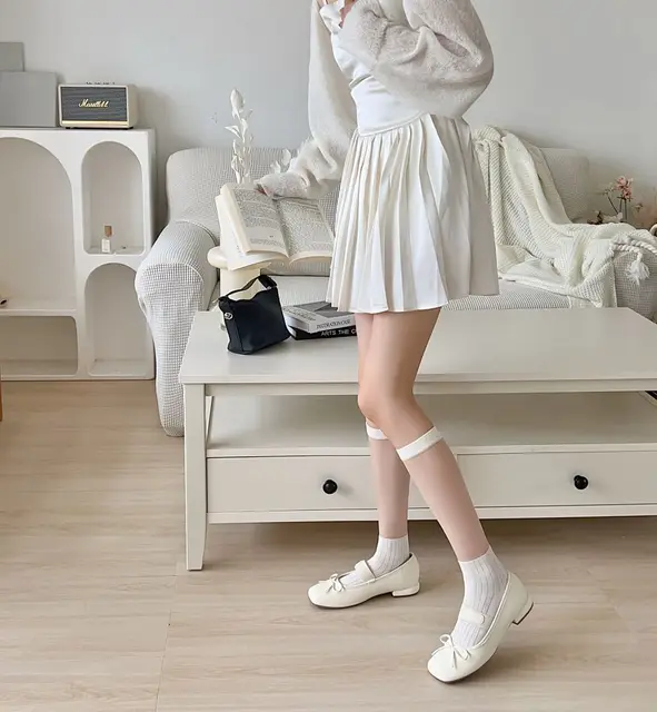 Thin  Calf Socks For Women the combination of silk stockings and cotton socks gentle and fashion