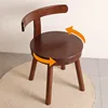 Walnut-colored swivel chair
