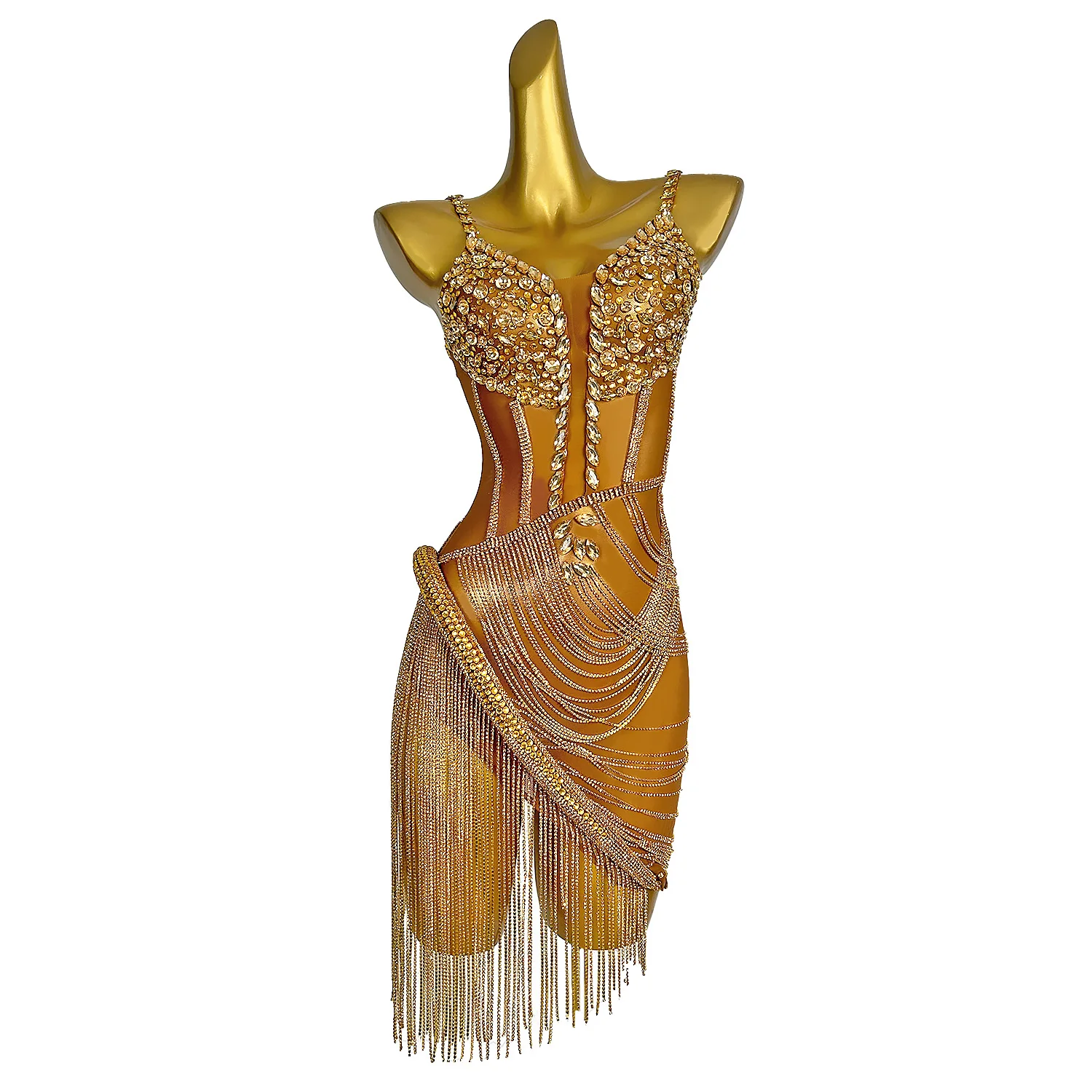 Luxury Crystal Tassel Birthday Sequin Cocktail Dress