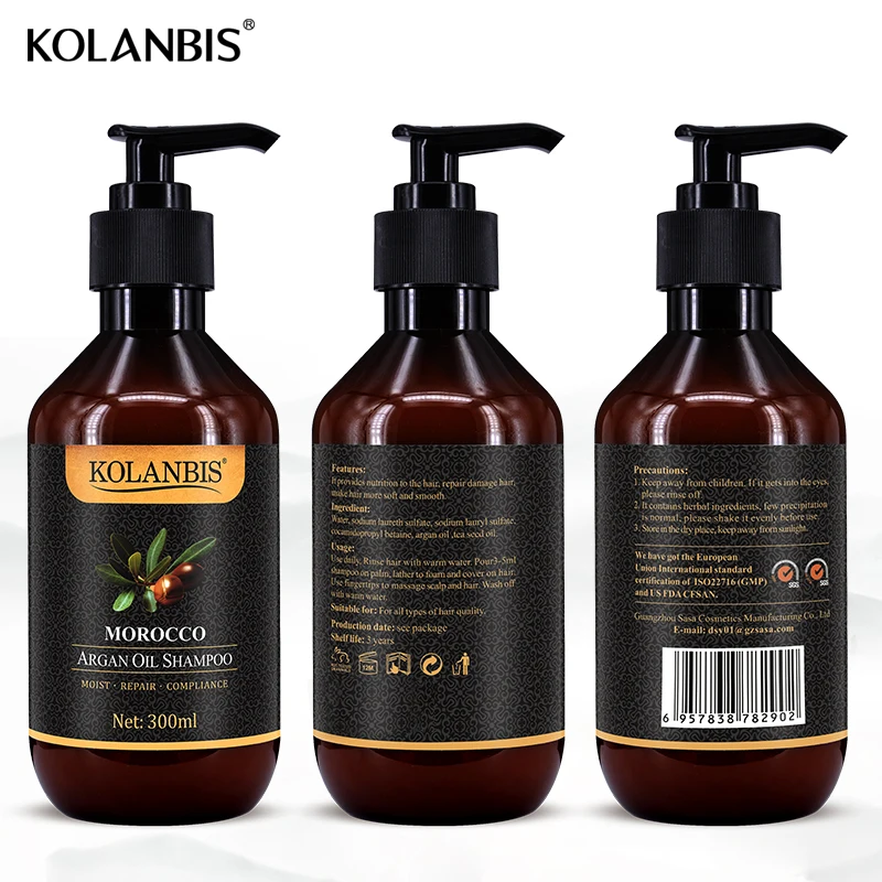 
 Высокое качество 300 мл марокканское аргановое масло ремонт шампунь и аргановое набор эфирных масел придает волосам мягкость  