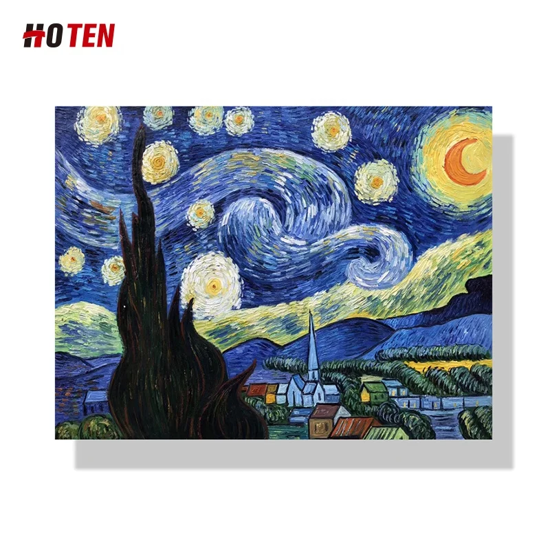 Bức Tranh Sơn Dầu Phong Cảnh Nổi Tiếng Vẽ Tay Của Vincent Van Gogh Các Bản  Sao Đêm Đầy Sao Từ Trung Quốc - Buy Canvas Vẽ Tranh,Van Gogh Vẽ Tranh Sơn