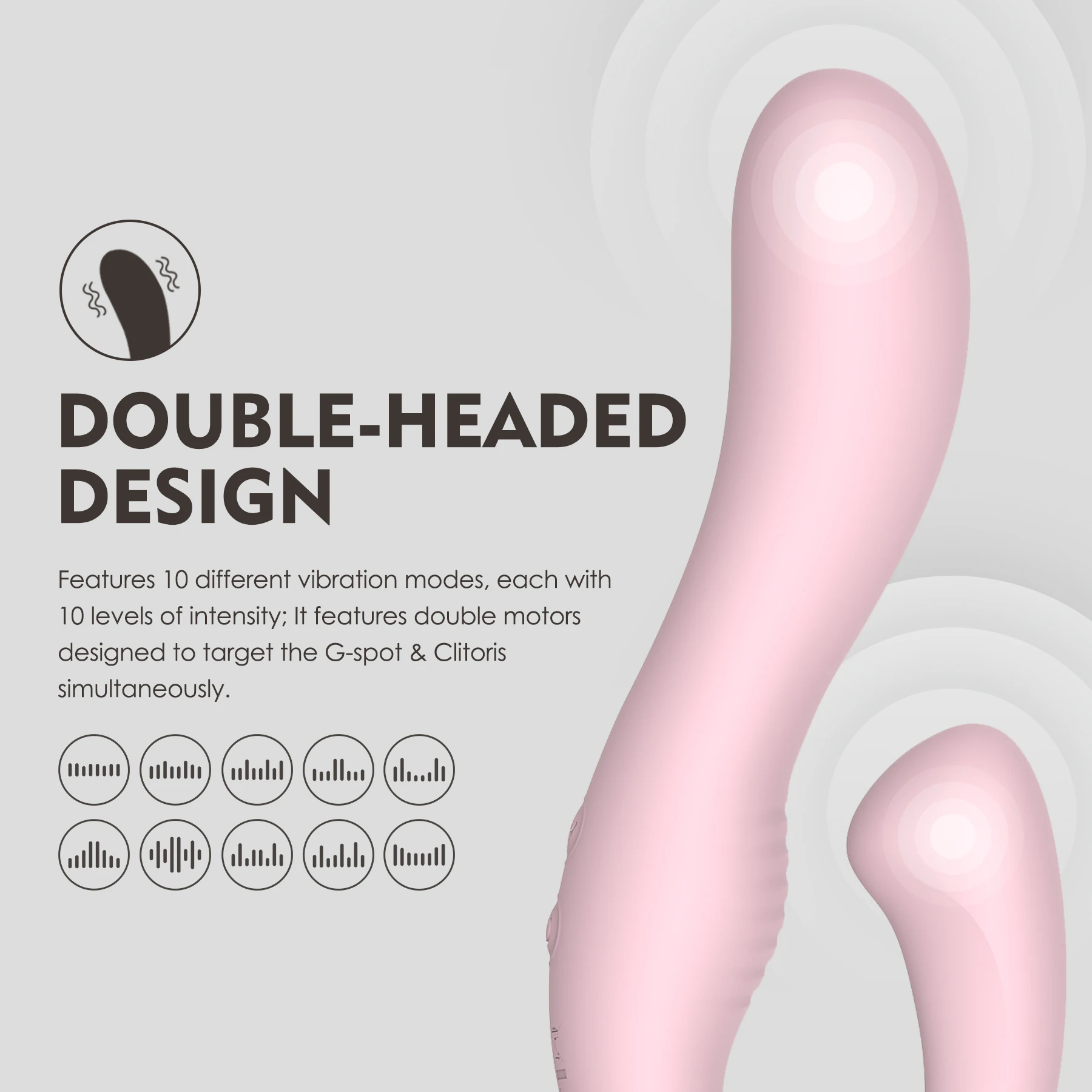 WINYI Custom Vibrator OEM ODM Adult Lesbian Double Head Strapless Strapon Sex Toy Vibrating Dildo for Woman
