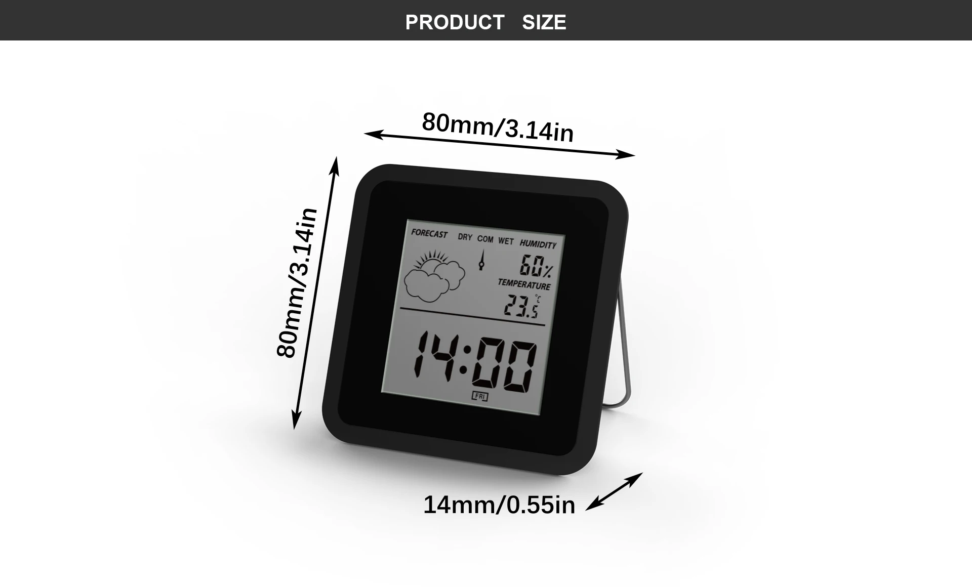 Digital Multi Alarm Clock with Temperature and Humidity for Promotion Rohs Ce Cert. with Birthday Reminder