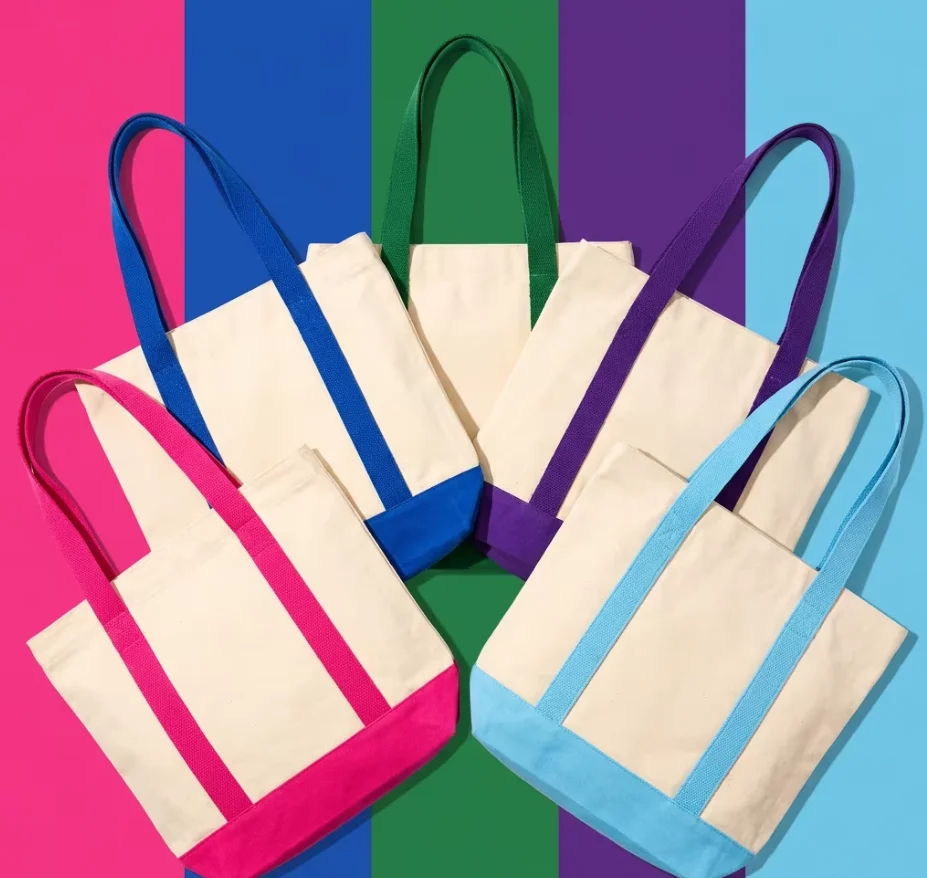 Canvas Tote Bag Eco Friendly Reusable Portable Open Embroidery Multi Color Heavy Duty Cott, Wholesale & OEM/ODM Welcome