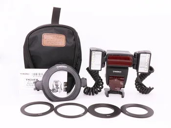 Yongnuo YN24EX E TTL Twin Lite Macro Flash Speedlite for Canon Cameras With Dual 2pcs Flash Head + 4pcs Adapter Rings detail image
