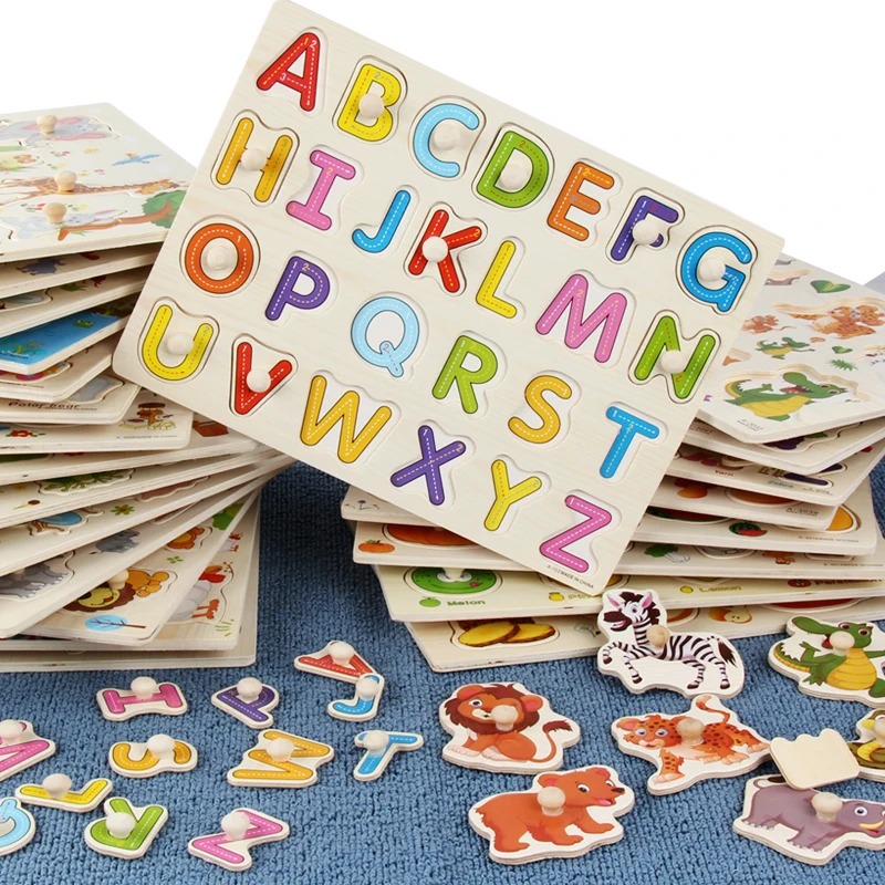 Hot Sale Wooden Alphabet Learning Puzzle Jouet Enfant Kids Early ...