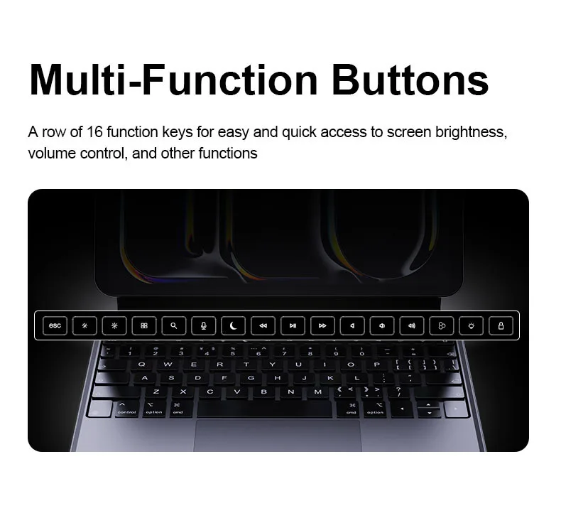 product laudtec oem magnetic backlit touch wireless tablet keyboard protective cover pen slot control magic keyboard for ipad pro 11-8