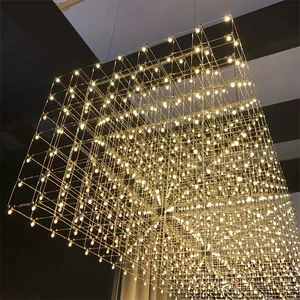 Customized Hotel Lobby Lamp Cube Chandelier Gypsophila Creative Non-Standard Engineering Sand Table Bar Sales 3D Printed