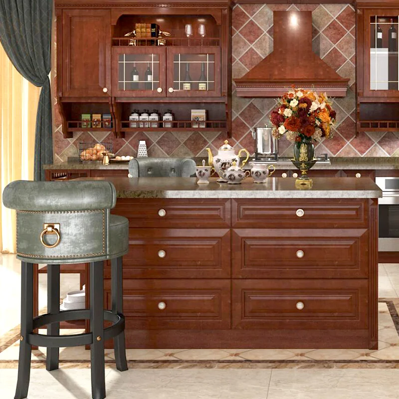 Solid wood european custom cheap design kitchen cabinet set with high quality supplier