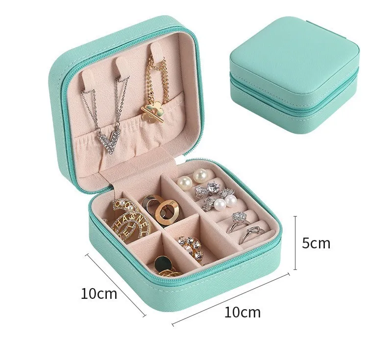 Mini Jewelry Box small pu Necklace Earrings Stud Ring Jewelry box Portable jewelry box factory