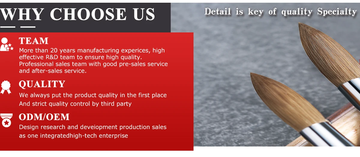 Baowang Professional 3d 777 Kolinsky Germany Acrylic Nail Art Brush For