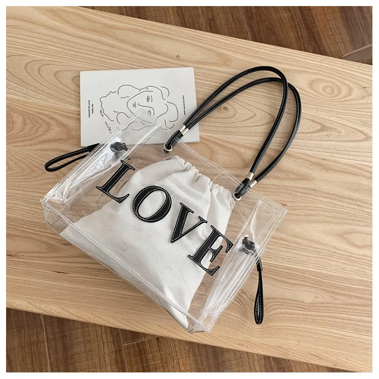 Wholesale 2022 summer large size plastic shoulder shopping bag