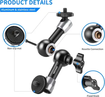 NEEWER 15cm Adjustable Friction Magic Arm with 1/4" Screw on Both Ends Compatible with SmallRig Cage Flash LED Light Mic Monitor detail image