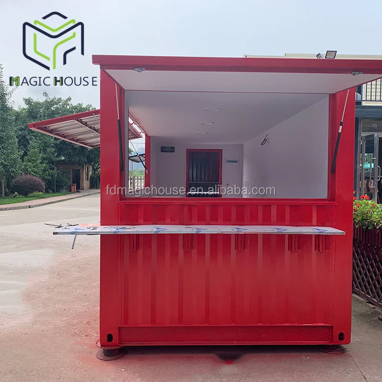 Shipping 20ft Knock Down Expandable Container Snack Locking bar House