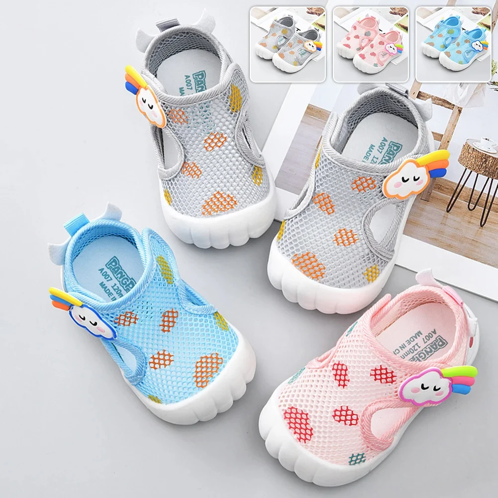Unisex Summer Breathable Air Mesh Sandals for Kids Baby Casual Shoes with Anti-slip Soft Sole Infant Lightweight Outdoor Shoes