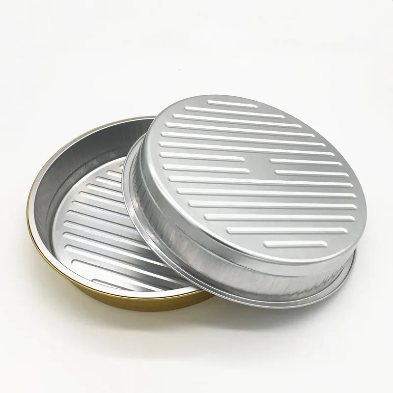 Y4000 Large 4000ml Gold Round Disposable Aluminum Tray Food Grade for Utility & Baking PP Plastic Type Pan and Box